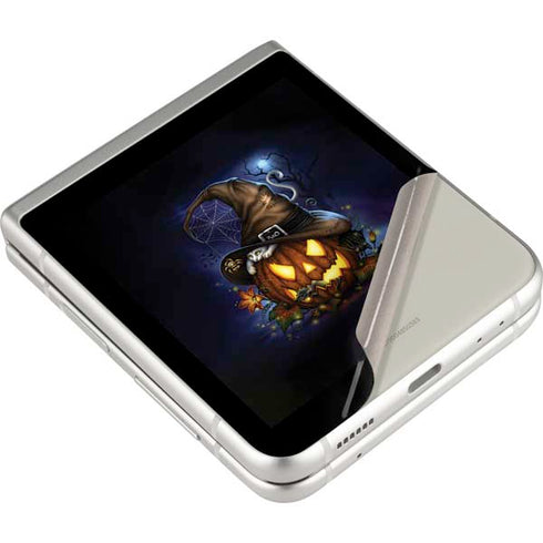 Halloween Cat and Jack O Lantern Pumpkin by Sarah Richter Galaxy Z Flip3 5G Skin